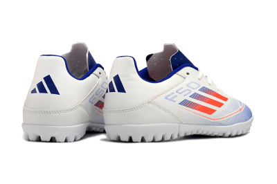 Adidas F50 Club TF Football Shoes - White/Blue/Red