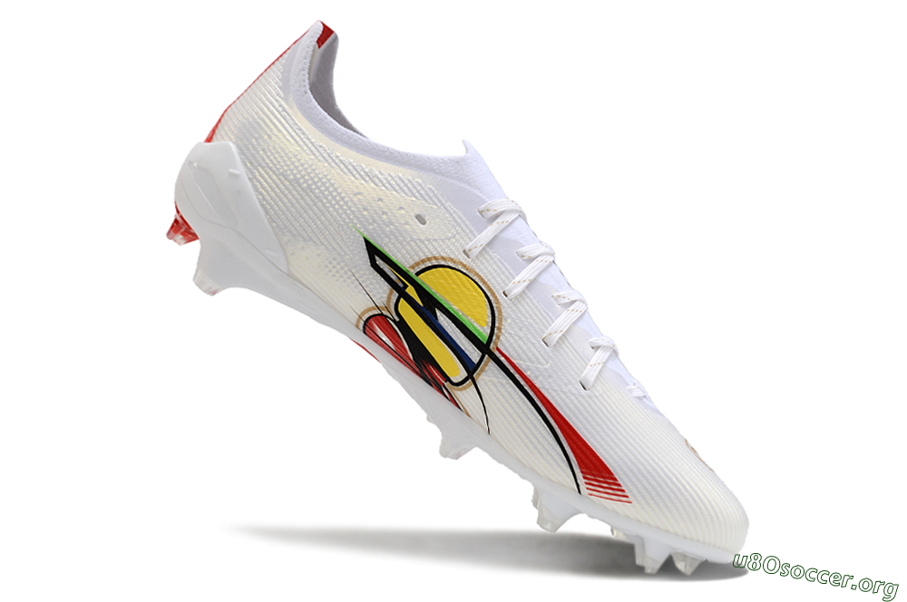 Puma Ultra 5 Ultimate FG Football Boots - White/Red/Yellow/Green 4