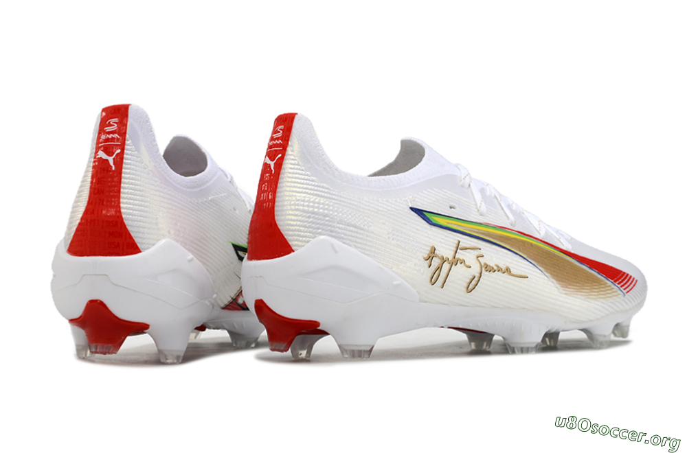 Puma Ultra 5 Ultimate FG Football Boots - White/Red/Yellow/Green 6