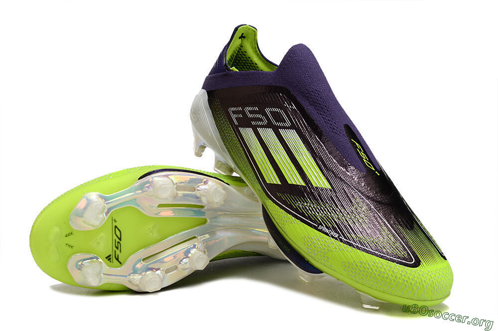 Adidas F50+ Lightstrike Pro Laceless FG Football Boots - Purple/Yellow/White 0