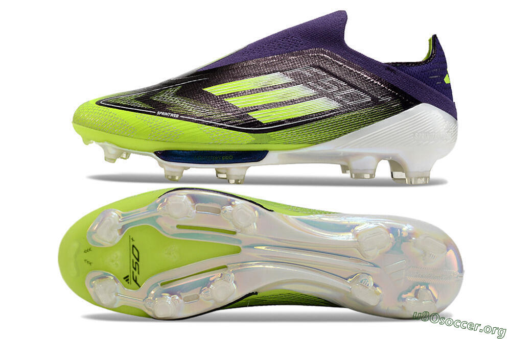 Adidas F50+ Lightstrike Pro Laceless FG Football Boots - Purple/Yellow/White 1