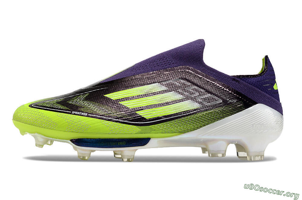 Adidas F50+ Lightstrike Pro Laceless FG Football Boots - Purple/Yellow/White 3