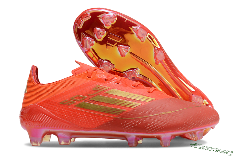Adidas F50 Elite FG Football Boots - Red/Gold 2