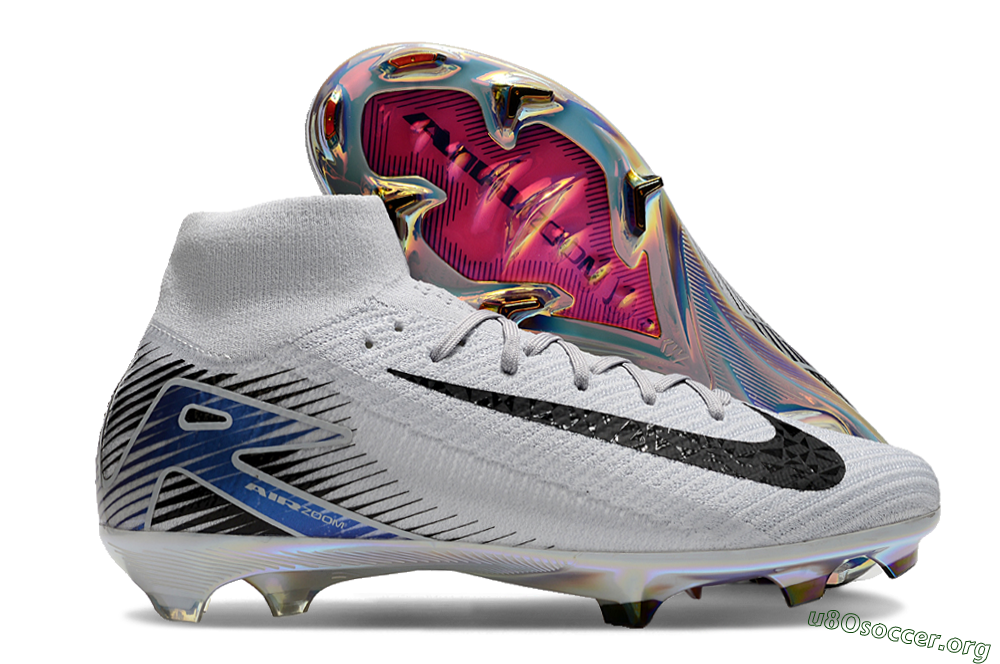 Nike Air Zoom Mercurial Superfly 10 Elite FG Football Boots - White/Black/Blue 2