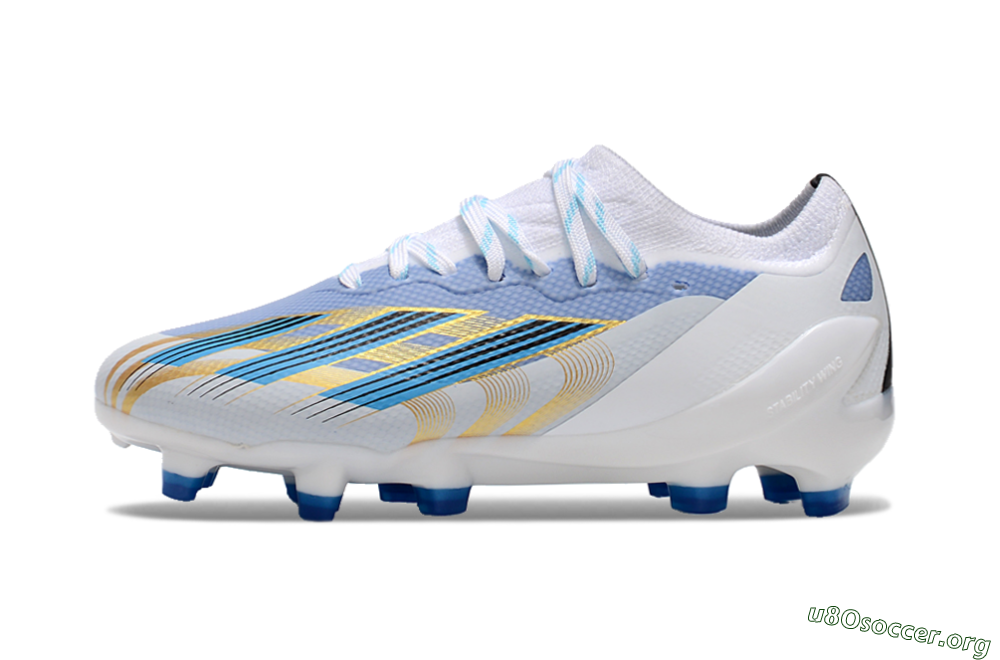 Adidas X Speedportal.1 FG Football Boots - White/Blue/Gold 3