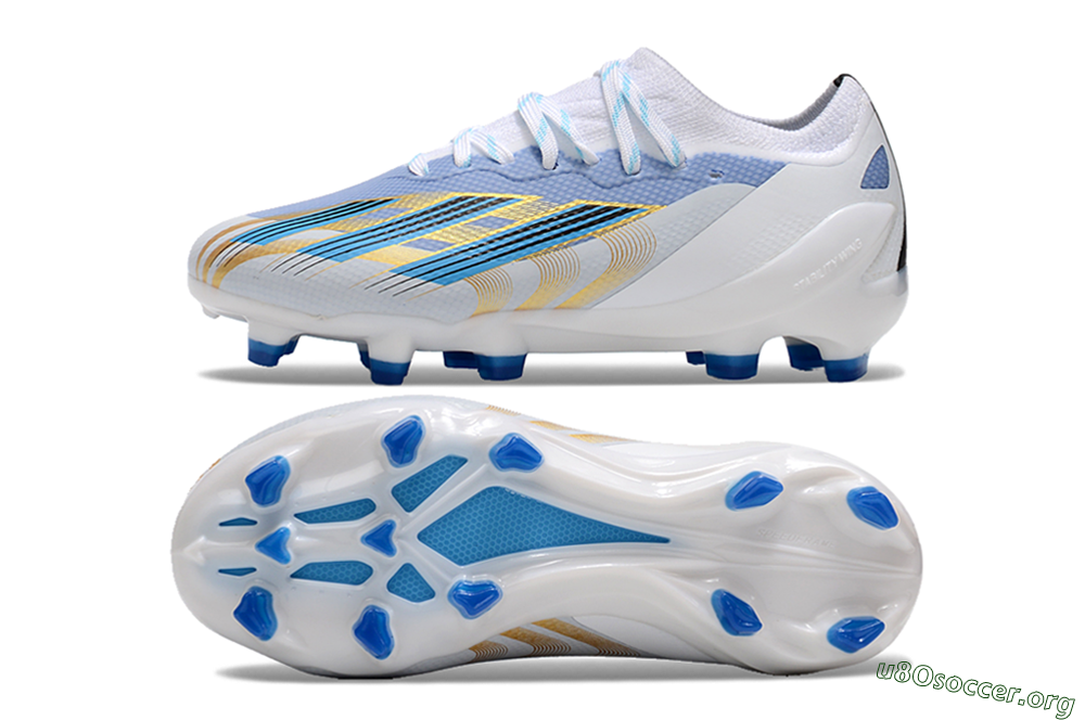 Adidas X Speedportal.1 FG Football Boots - White/Blue/Gold 1