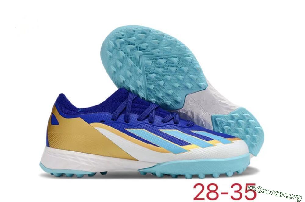 Adidas X Speedportal.1 TF Football Shoes - Blue/Gold/White 2