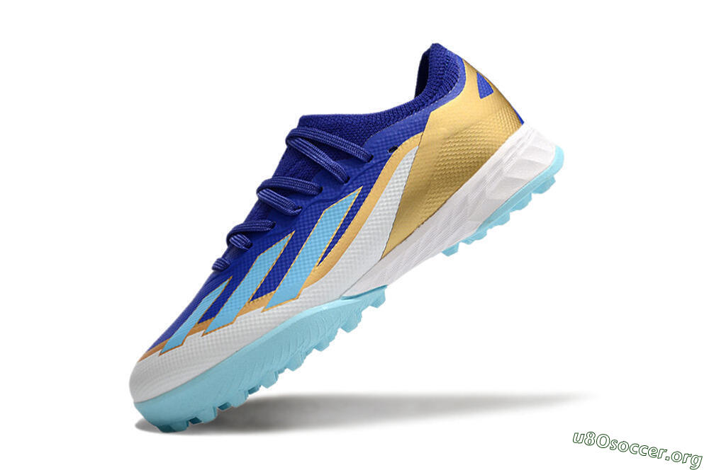 Adidas X Speedportal.1 TF Football Shoes - Blue/Gold/White 5