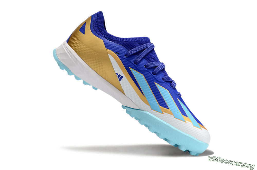 Adidas X Speedportal.1 TF Football Shoes - Blue/Gold/White 4