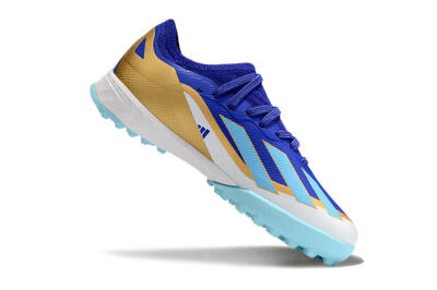 Adidas X Speedportal.1 TF Football Shoes - Blue/Gold/White