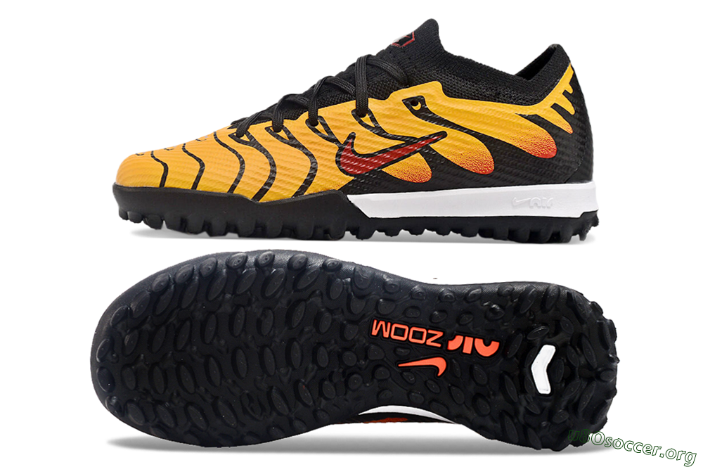 Nike Air Zoom Mercurial Vapor 15 Elite TF Football Shoes - Black/Yellow/Red 1