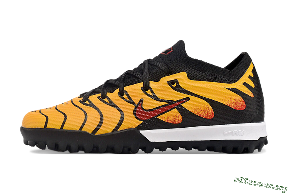 Nike Air Zoom Mercurial Vapor 15 Elite TF Football Shoes - Black/Yellow/Red 3