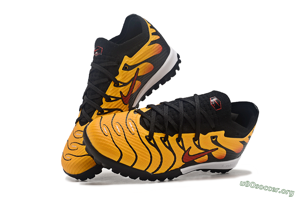 Nike Air Zoom Mercurial Vapor 15 Elite TF Football Shoes - Black/Yellow/Red 0
