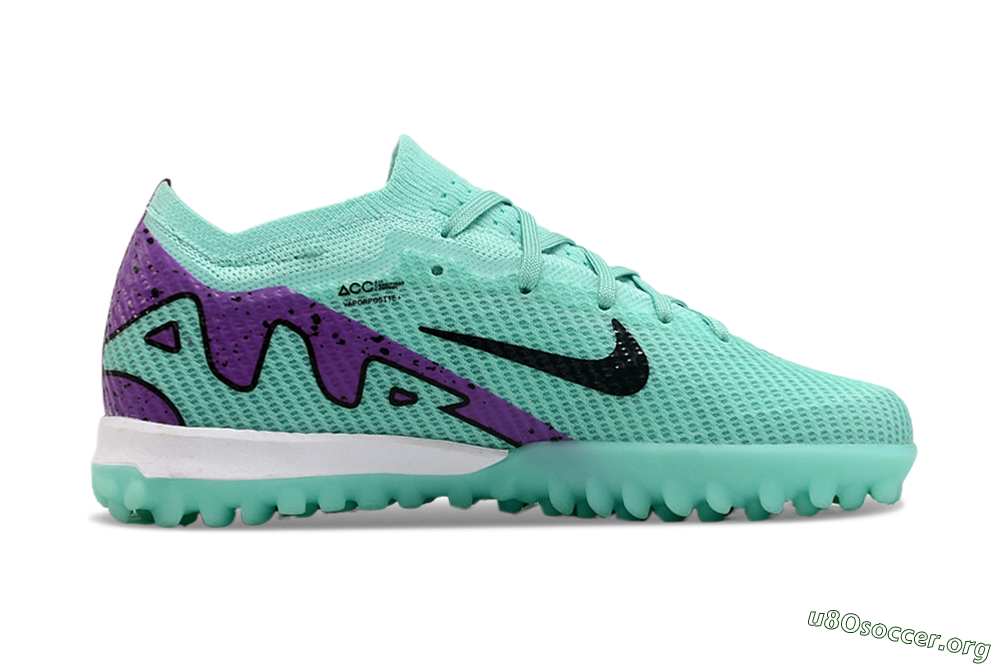 Nike Air Zoom Mercurial Vapor 15 Elite TF Football Shoes - Jade/Purple/Black 7