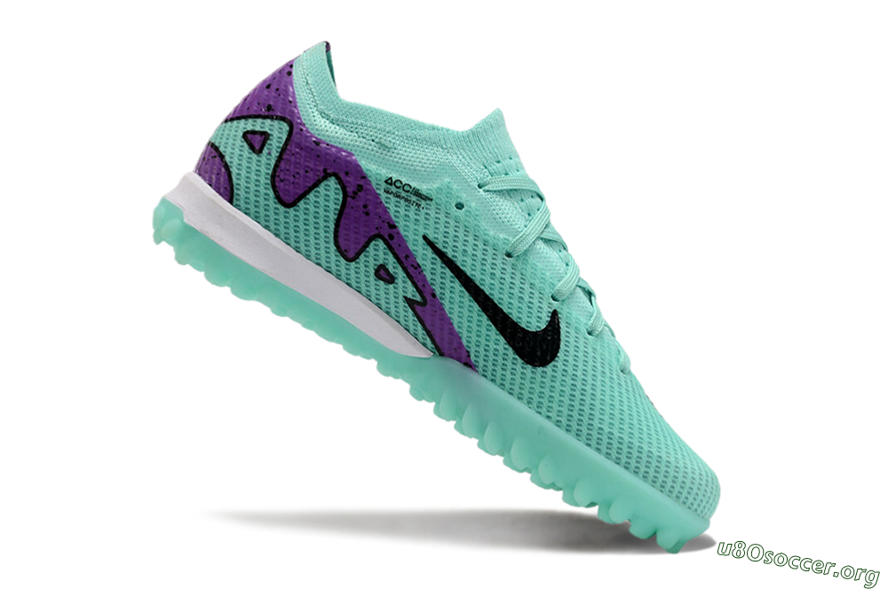 Nike Air Zoom Mercurial Vapor 15 Elite TF Football Shoes - Jade/Purple/Black 4