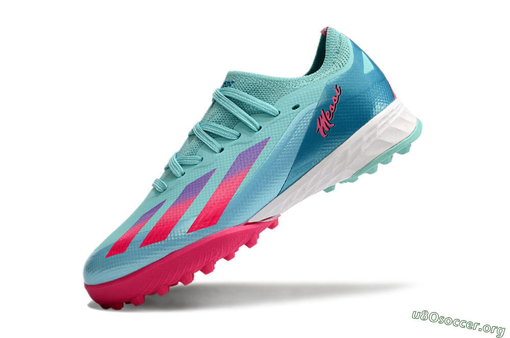 Adidas X Speedportal.1 TF Football Shoes - Jade/Pink/Purple 5