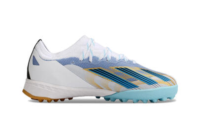 Adidas X Speedportal.1 TF Football Shoes - White/Gold/Blue