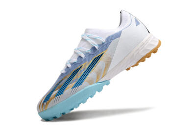 Adidas X Speedportal.1 TF Football Shoes - White/Gold/Blue