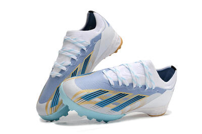Adidas X Speedportal.1 TF Football Shoes - White/Gold/Blue