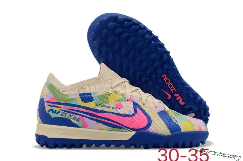 Nike Air Zoom Mercurial Vapor 15 Elite TF Football Shoes - Beige/Pink/Blue 2