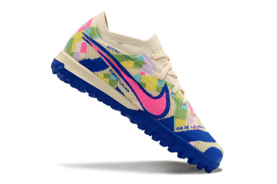 Nike Air Zoom Mercurial Vapor 15 Elite TF Football Shoes - Beige/Pink/Blue