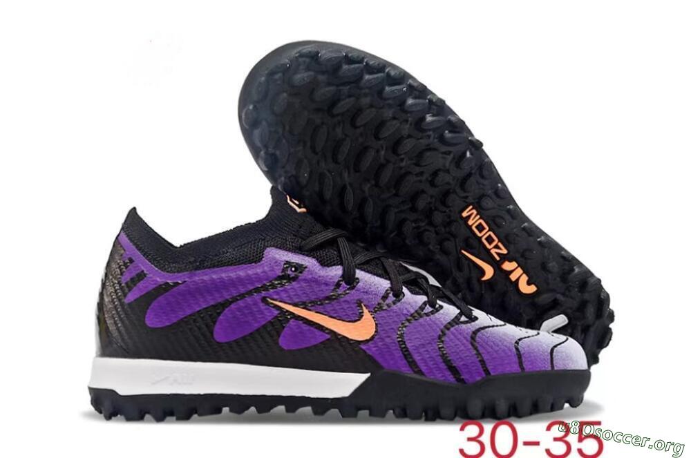 Nike Air Zoom Mercurial Vapor 15 Elite TF Football Shoes - Purple/Black/Orange 2