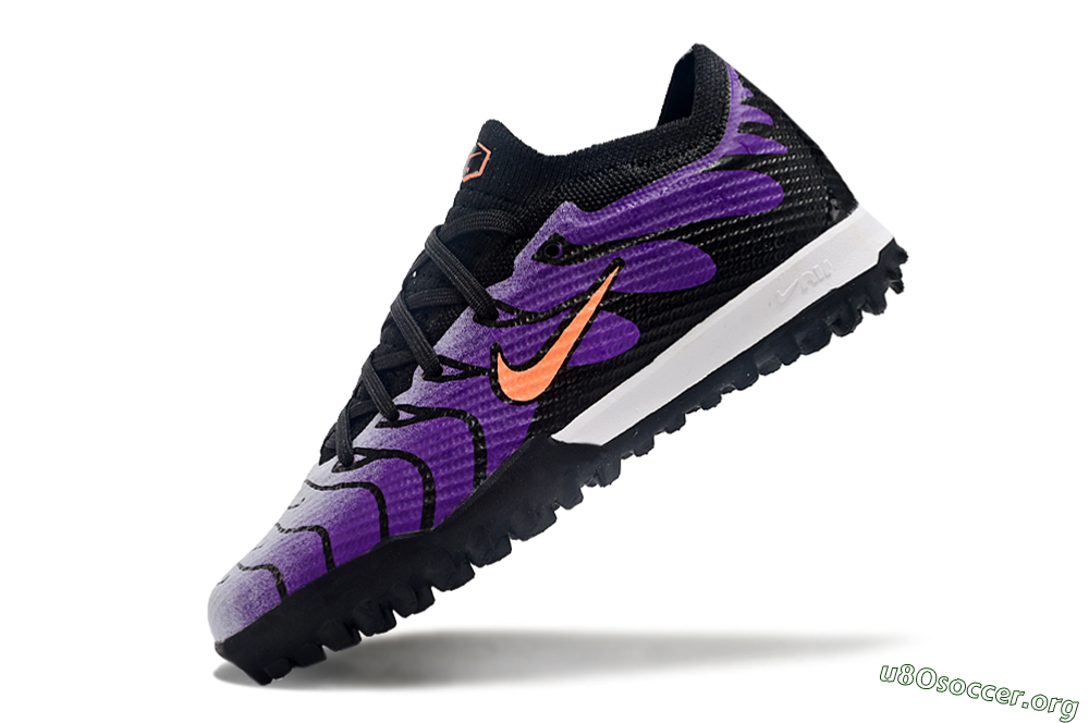 Nike Air Zoom Mercurial Vapor 15 Elite TF Football Shoes - Purple/Black/Orange 5