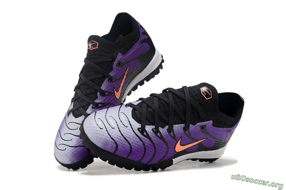 Nike Air Zoom Mercurial Vapor 15 Elite TF Football Shoes - Purple/Black/Orange 0