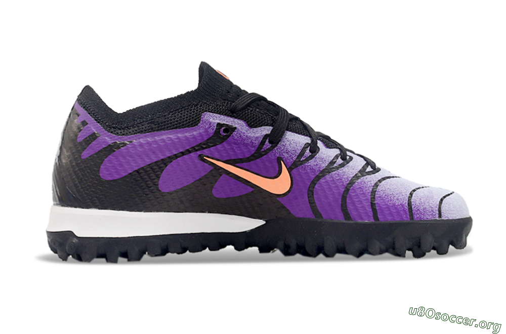 Nike Air Zoom Mercurial Vapor 15 Elite TF Football Shoes - Purple/Black/Orange 6