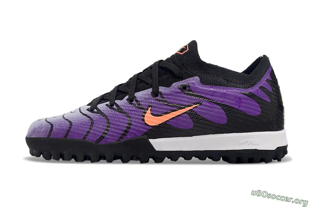 Nike Air Zoom Mercurial Vapor 15 Elite TF Football Shoes - Purple/Black/Orange 3