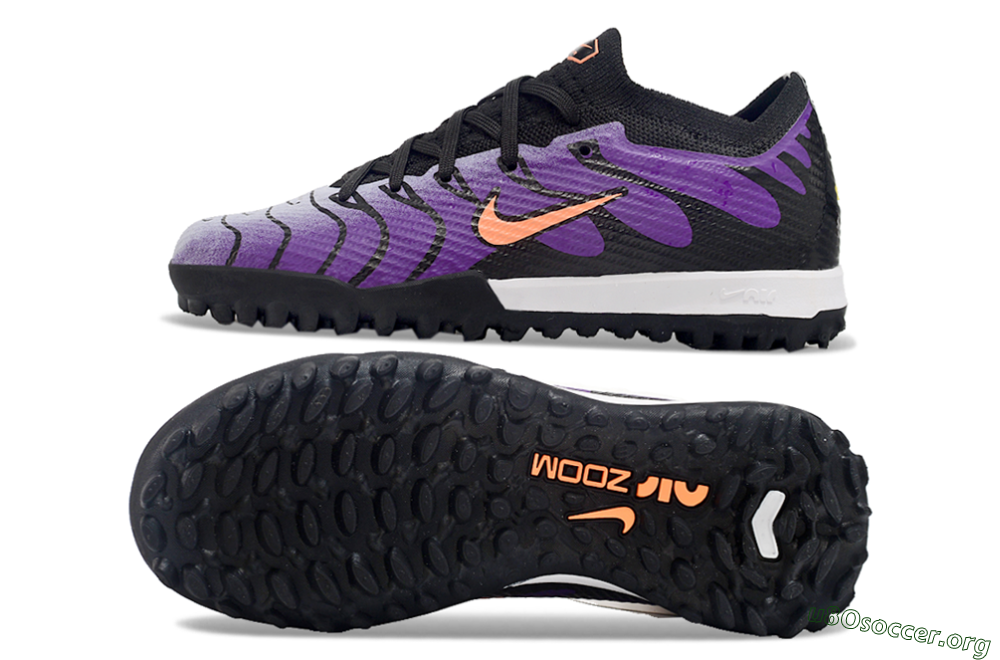 Nike Air Zoom Mercurial Vapor 15 Elite TF Football Shoes - Purple/Black/Orange 1
