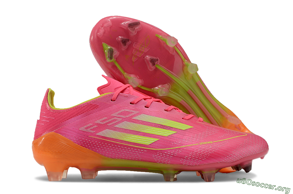 Adidas F50 Elite FG Football Boots - Pink/Yellow/Orange 2
