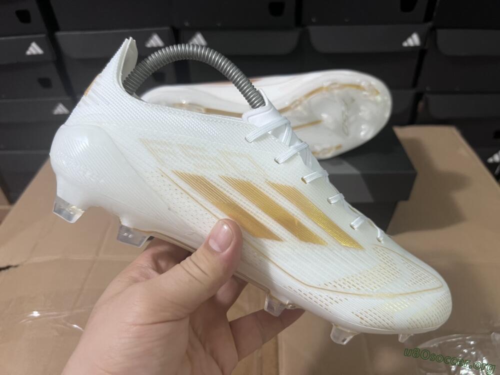 Adidas F50 Adizero FG Football Boots - White/Gold