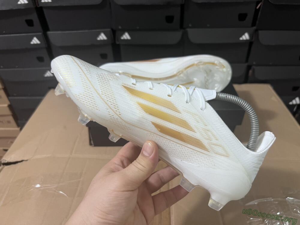 Adidas F50 Adizero FG Football Boots - White/Gold