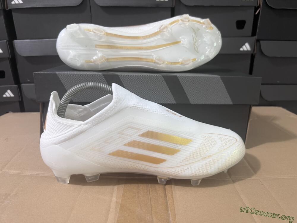 Adidas F50+ Adizero FG Football Boots - White/Gold