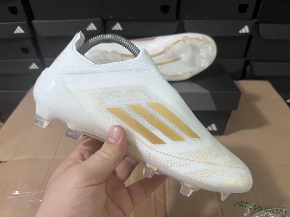Adidas F50+ Adizero FG Football Boots - White/Gold