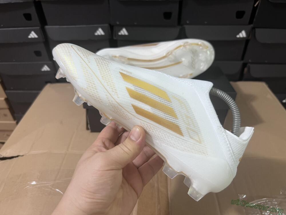 Adidas F50+ Adizero FG Football Boots - White/Gold