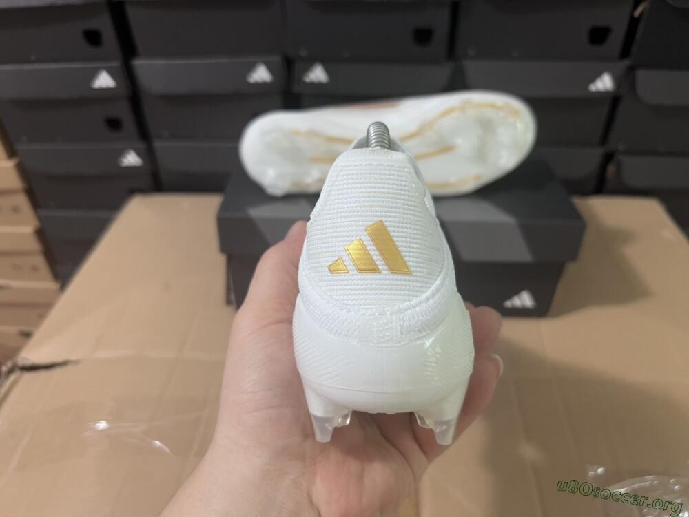 Adidas F50+ Adizero FG Football Boots - White/Gold