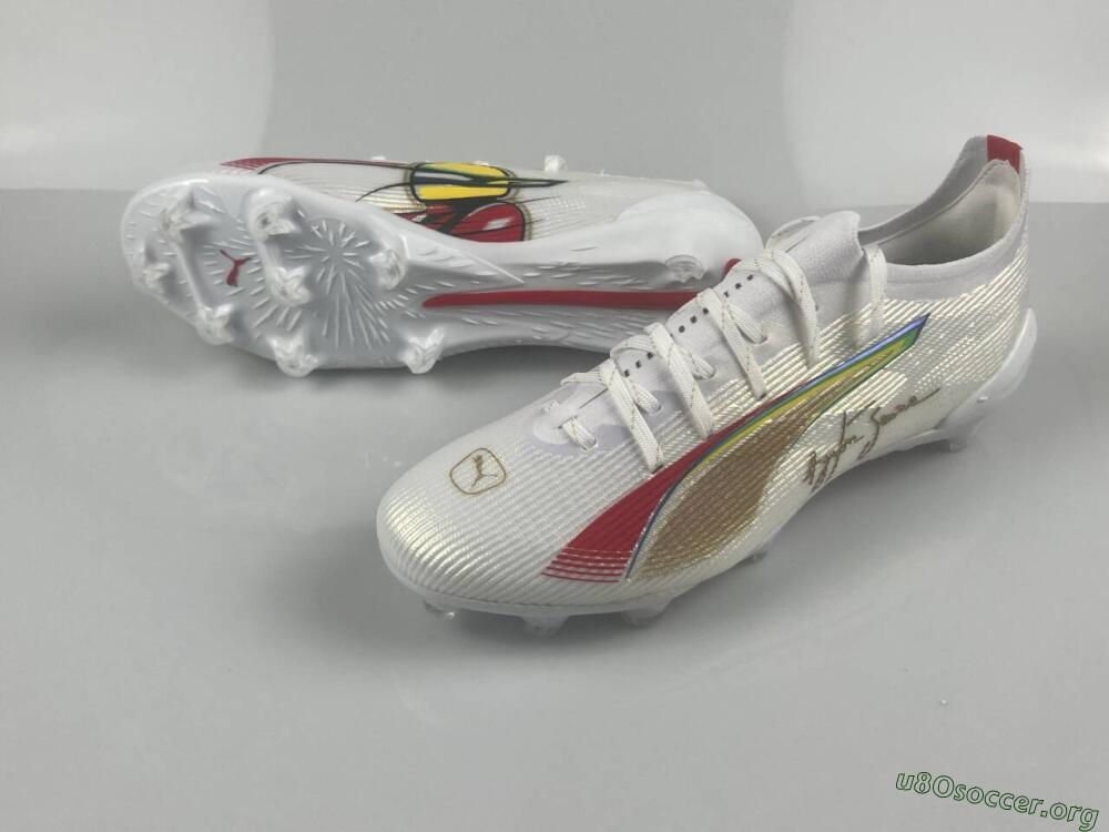 Puma Ultra 5 Ultimate FG Football Boots - White/Red/Yellow/Green