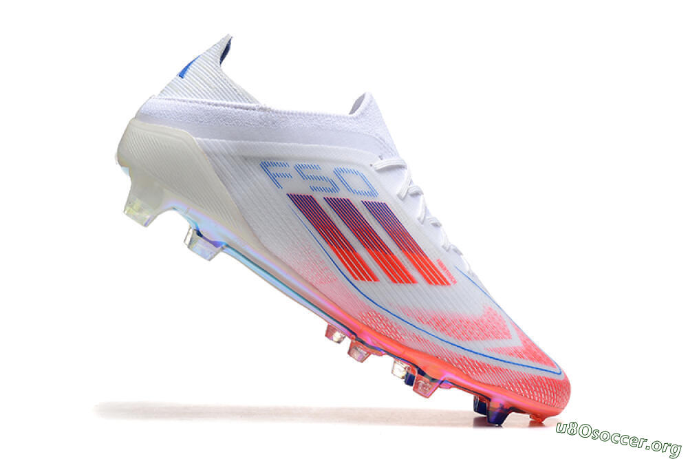 Adidas F50 Elite FG Football Boots - White/Red/Blue 4