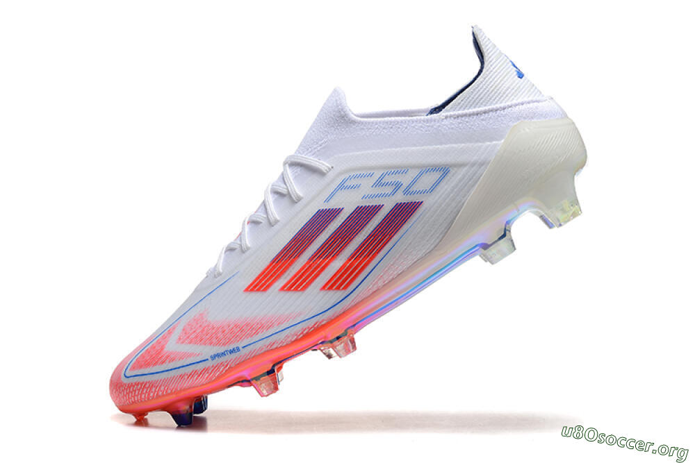 Adidas F50 Elite FG Football Boots - White/Red/Blue 5