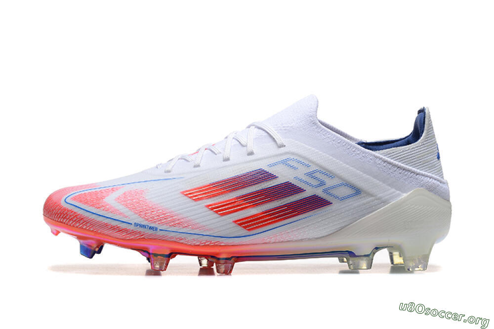 Adidas F50 Elite FG Football Boots - White/Red/Blue 3
