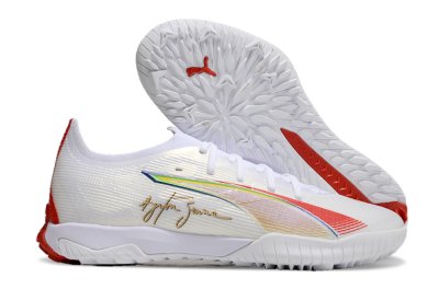 Puma Ultra Ultimate TF Football Shoes - White/Red/Yellow