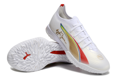 Puma Ultra Ultimate TF Football Shoes - White/Red/Yellow
