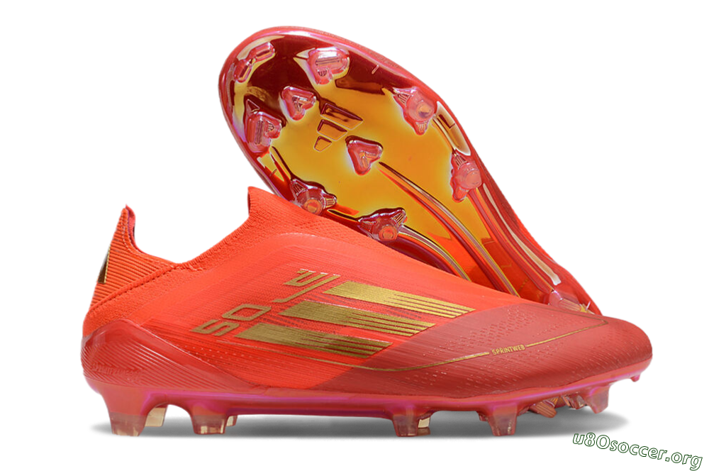 Adidas F50 Elite FG Football Boots - Red/Gold 2
