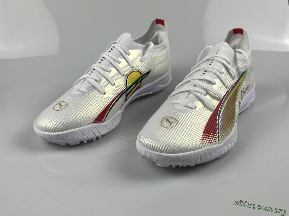 Puma Ultra Ultimate TF Football Shoes - White/Red/Yellow