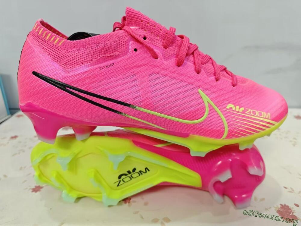 Nike Air Zoom Mercurial Vapor 15 Elite FG Football Boots - Pink/Green/Black