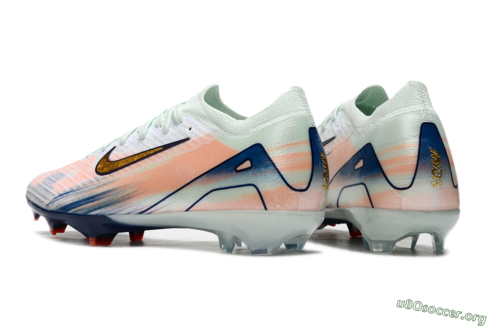 Nike Air Zoom Mercurial Vapor 16 Elite FG Football Boots - White/Pink/Blue 5