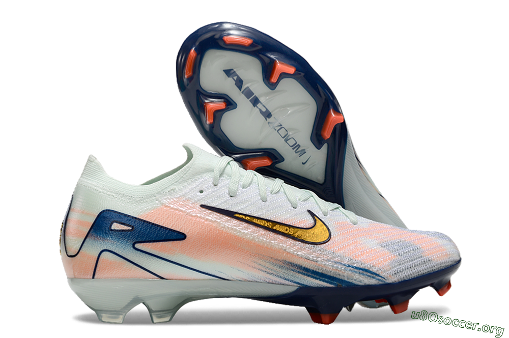 Nike Air Zoom Mercurial Vapor 16 Elite FG Football Boots - White/Pink/Blue 2
