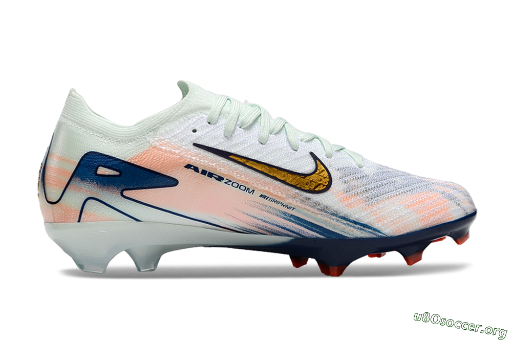Nike Air Zoom Mercurial Vapor 16 Elite FG Football Boots - White/Pink/Blue 4